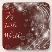 Freude an der Welt mit weißen Schneeflocken auf Ro Getränkeuntersetzer (Vorderseite)