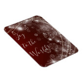 Freude an der Welt mit weißen Schneeflocken auf Ro Magnet (Rechte Seite)