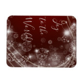 Freude an der Welt mit weißen Schneeflocken auf Ro Magnet (Horizontal)