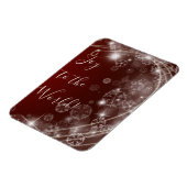 Freude an der Welt mit weißen Schneeflocken auf Ro Magnet (Linke Seite)