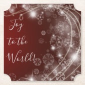 Freude an der Welt mit weißen Schneeflocken auf Ro Untersetzer (Vorderseite)