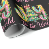 Freude an der Welt Neon Weihnachtsbaum Pinselstric Geschenkpapier (Rolleneckpunkt)