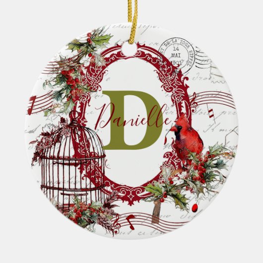 Freude an der Welt personalisiert Keramik Ornament (Vorne)