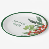 Freude an der Welt Religious Red Green Christmas Pappteller (Schrägansicht)