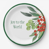 Freude an der Welt Religious Red Green Christmas Pappteller (Vorderseite)