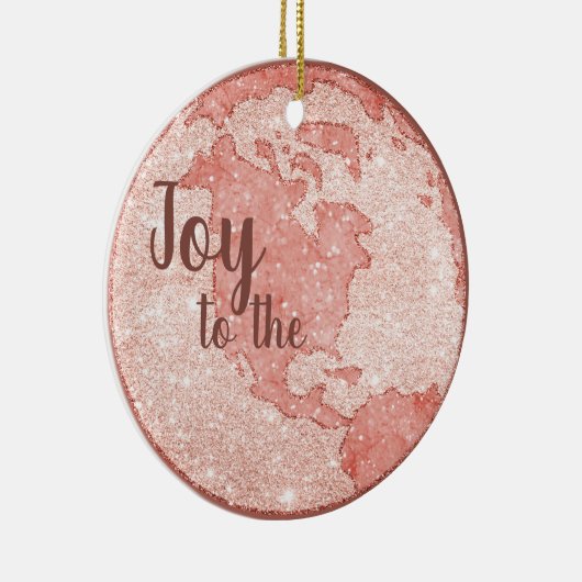 Freude an der Welt Rose Gold Glitzer Rosa Weihnach Keramik Ornament (Rechts)