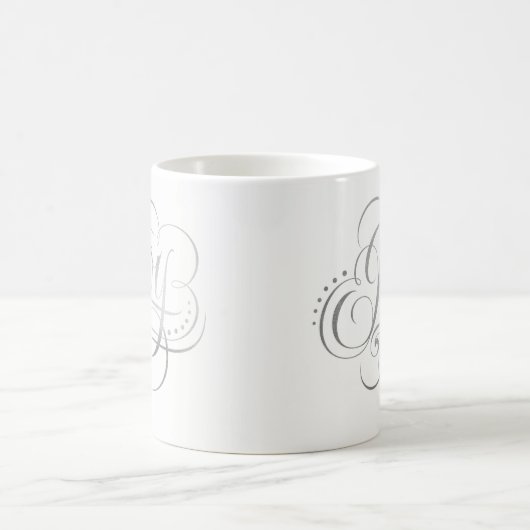 Freude an der Welt - Silberne Weihnachtskalligraph Kaffeetasse (Mittel)