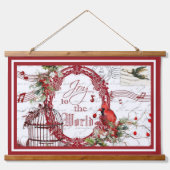 Freude an der Welt Wandteppich Mit Holzrahmen (Vorne)
