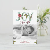 Freude an der Welt Weihnachten neue Baby-Foto-Kart (Stehend Vorderseite)