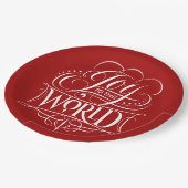 Freude an der Welt - Weihnachtskalligraphie - Eleg Pappteller (Schrägansicht)