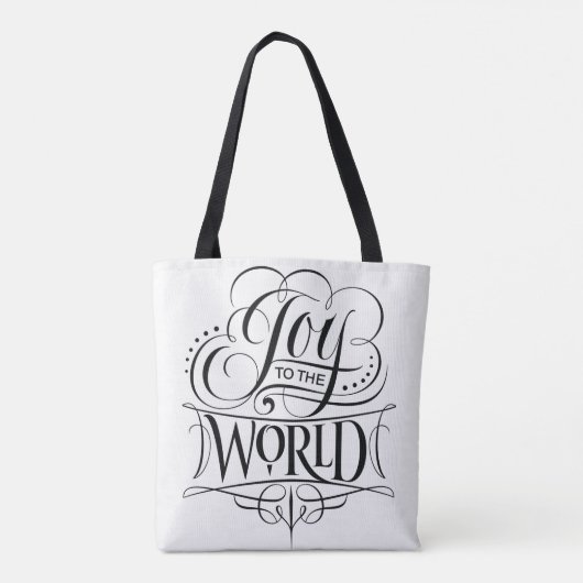 Freude an der Welt Weihnachtskalligraphie White Tasche (Rückseite)