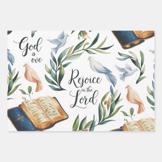 Freude an Gottes Liebe: Taube der Gnade Geschenkpapier Set (Vorderseite 3)