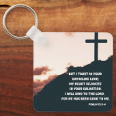 Freude an Gottes unermüdlicher Liebe Psalms Bible Schlüsselanhänger (Vorderseite)