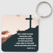 Freude an Gottes unermüdlicher Liebe Psalms Bible Schlüsselanhänger (Rückseite)