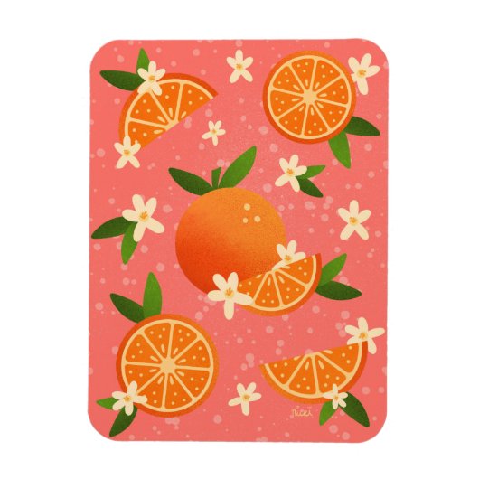 Freude an Orangen und Orangenblüten Magnet (Vertikal)
