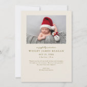 Freude an unserem Cream Multi Foto Birth Ankündigung (Rückseite)