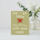 Freude an Weihnachten Postkarte (Stehend Vorderseite)