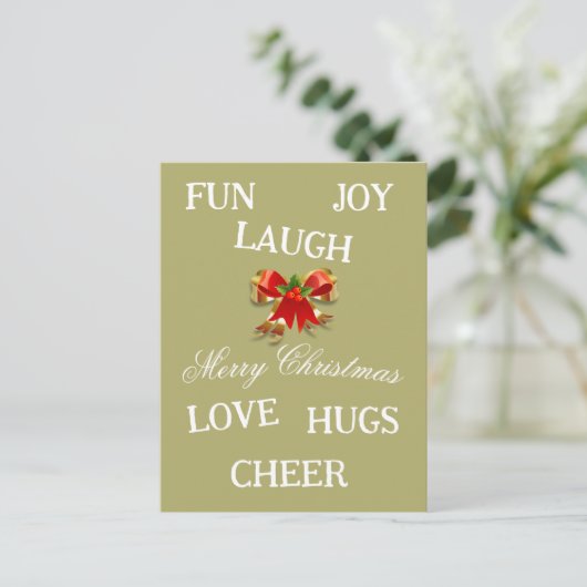 Freude an Weihnachten Postkarte (Stehend Vorderseite)