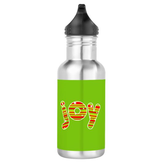Freude an Weihnachten, Rot und Grün Streifen Edelstahlflasche (Rechts)