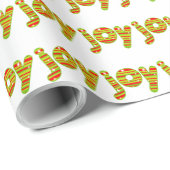 Freude an Weihnachten, Rot und Grün Streifen Geschenkpapier (Rolleneckpunkt)