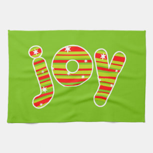Freude an Weihnachten, Rot und Grün Streifen Küchentuch