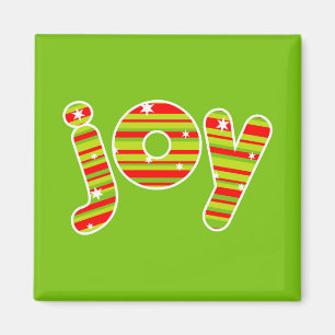 Freude an Weihnachten, Rot und Grün Streifen Magnet