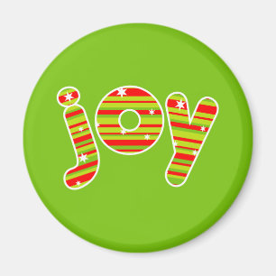 Freude an Weihnachten, Rot und Grün Streifen Magnet