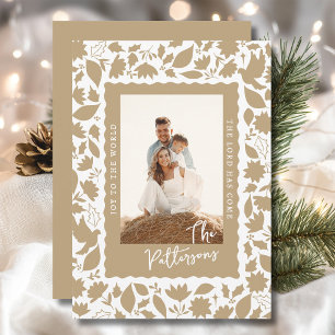 Freude auf der Welt Christliches Florales Weihnach Feiertagskarte
