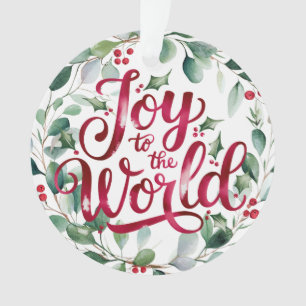 Freude auf die Welt mit Wasserfarben-Weihnachtsgir Ornament