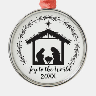 Freude auf die Welt Schwarz-Weiß-Metall-Ornament Ornament Aus Metall
