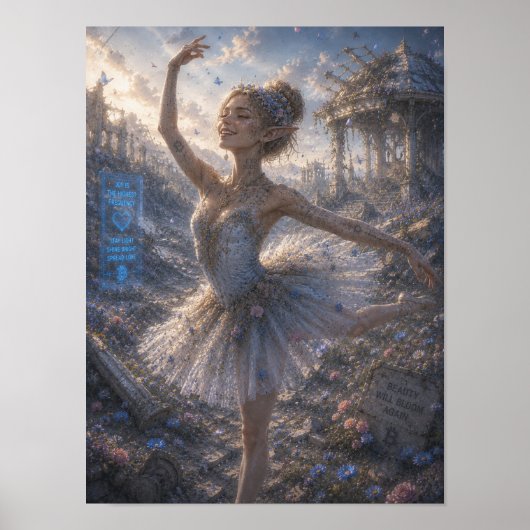 Freude / Ballerina / Blumenfeld Poster (Vorne)