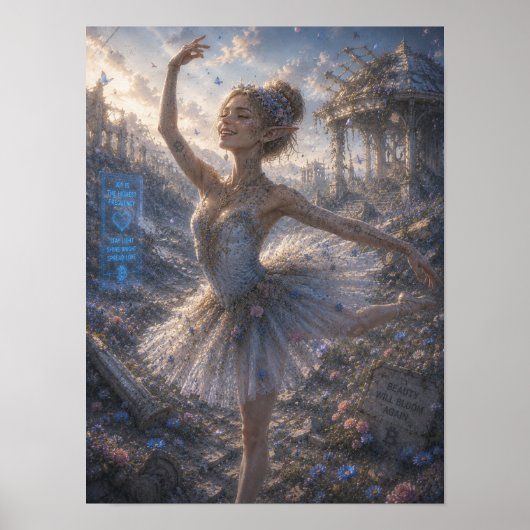 Freude / Ballerina / Blumenfeld Poster (Vorne)