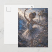Freude / Ballerina / Blumenfeld Postkarte (Vorne/Hinten)