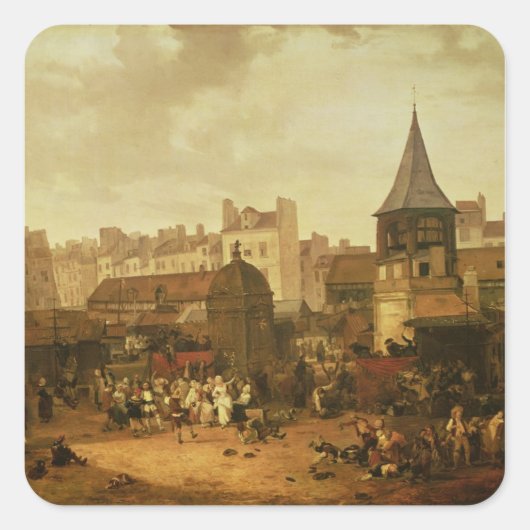 Freude bei Les Halles Quadratischer Aufkleber (Vorderseite)