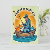 Freude beim Fischen Einladung (Stehend Vorderseite)