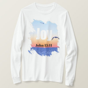 Freude Bibelstelle Glühender Sonnenuntergang über T-Shirt