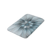 Freude Blume Abstrakt Blue Gray Fraktal Badematte (Schrägansicht)