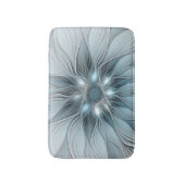 Freude Blume Abstrakt Blue Gray Fraktal Badematte (Vorderseite Vertikal)