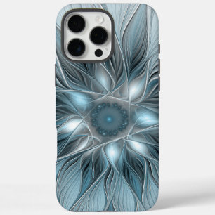 Freude Blume Abstrakt Blue Gray Fraktal iPhone 16 Pro Max Hülle