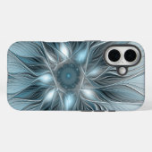 Freude Blume Abstrakt Blue Gray Fraktal Case-Mate iPhone Hülle (Rückseite (Horizontal))