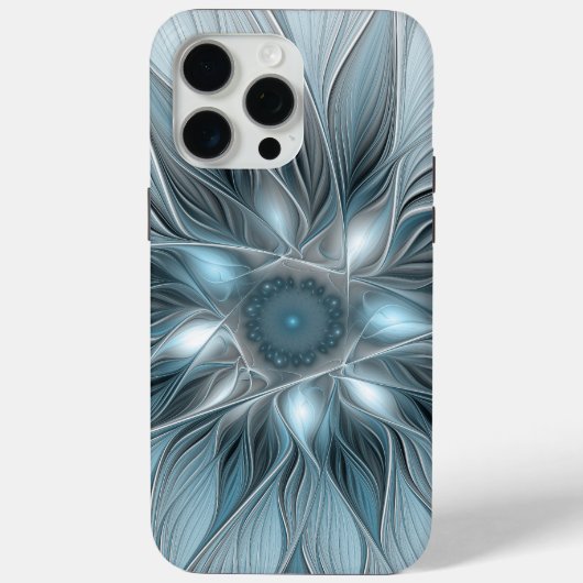 Freude Blume Abstrakt Blue Gray Fraktal Case-Mate iPhone Hülle (Rückseite)