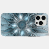 Freude Blume Abstrakt Blue Gray Fraktal Case-Mate iPhone Hülle (Rückseite (Horizontal))
