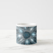 Freude Blume Abstrakt Blue Gray Fraktal Espressotasse (Vorderseite)