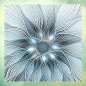 Freude Blume Abstrakt Blue Gray Fraktal Fensteraufkleber (Blatt 3)