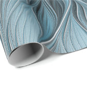 Freude Blume Abstrakt Blue Gray Fraktal Geschenkpapier (Rolleneckpunkt)