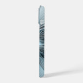 Freude Blume Abstrakt Blue Gray Fraktal iPhone 15 Hülle (Linke Seite)