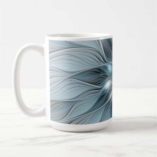 Freude Blume Abstrakt Blue Gray Fraktal Kaffeetasse (Links)