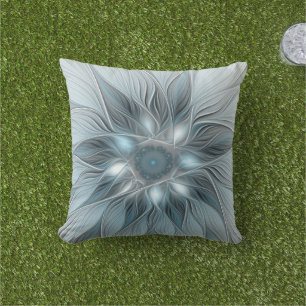 Freude Blume Abstrakt Blue Gray Fraktal Kissen