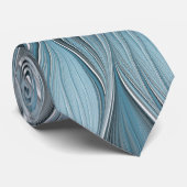 Freude Blume Abstrakt Blue Gray Fraktal Krawatte (Gerollt)