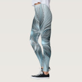 Freude Blume Abstrakt Blue Gray Fraktal Leggings (Links)